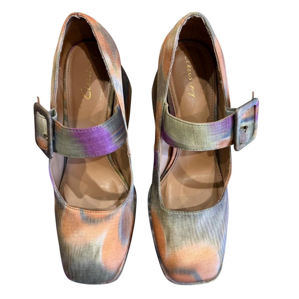Circus Sam Edelman Kay Platform Mary Jane Size 6 Tan Abstract Retro Mod Fairy - Picture 4 of 16